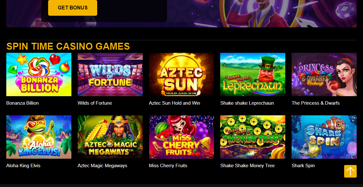 Spintime Casino Näyttökuva tietokoneelle