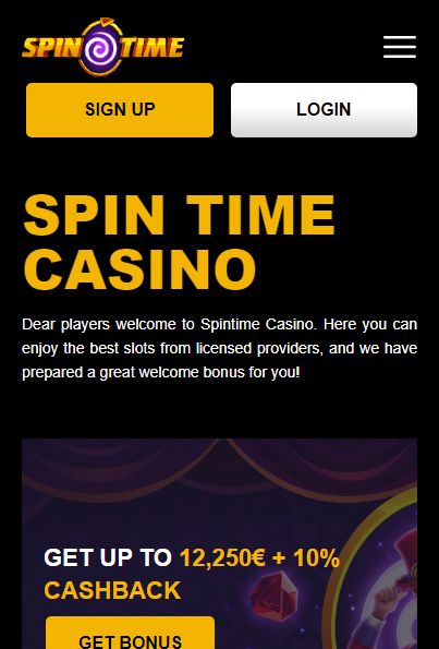 Spintime Casino Captura de ecrã para telemóvel